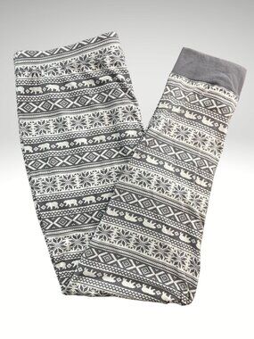 Cynthia Rowley Polar Bear Fair Isle Pajama Pants Womens L (SKU:15W)